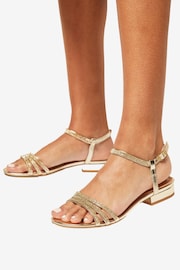 Friends Like These Gold Regular Fit Occasion Strappy Gem Sandals - Image 5 of 5