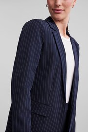 PIECES Blue Pinstripe Relaxed Fit Stretch Blazer - Image 3 of 5