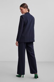 PIECES Blue Pinstripe Relaxed Fit Stretch Blazer - Image 4 of 5