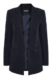 PIECES Blue Pinstripe Relaxed Fit Stretch Blazer - Image 5 of 5