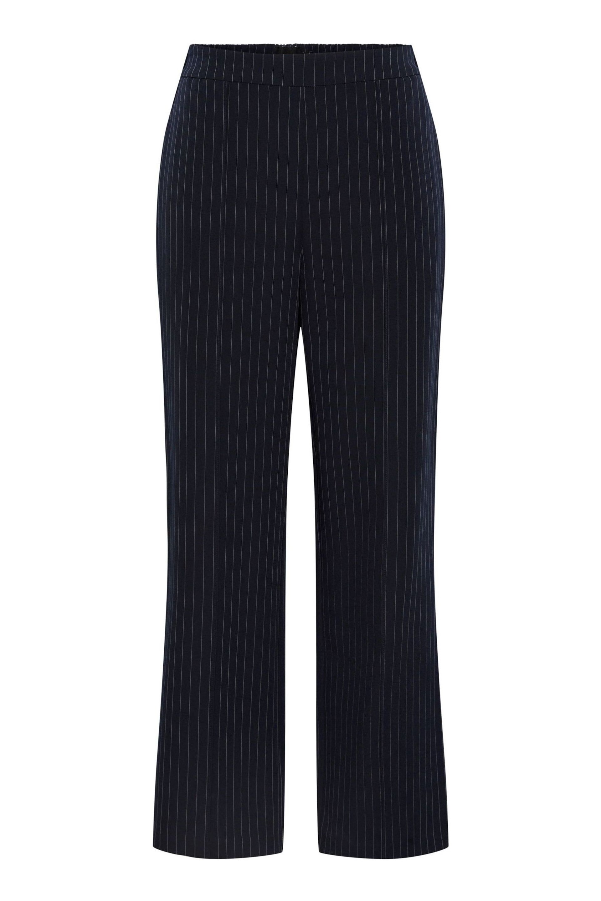 PIECES Blue Pinstripe Wide Leg Stretch Tailored Trousers - Image 5 of 5