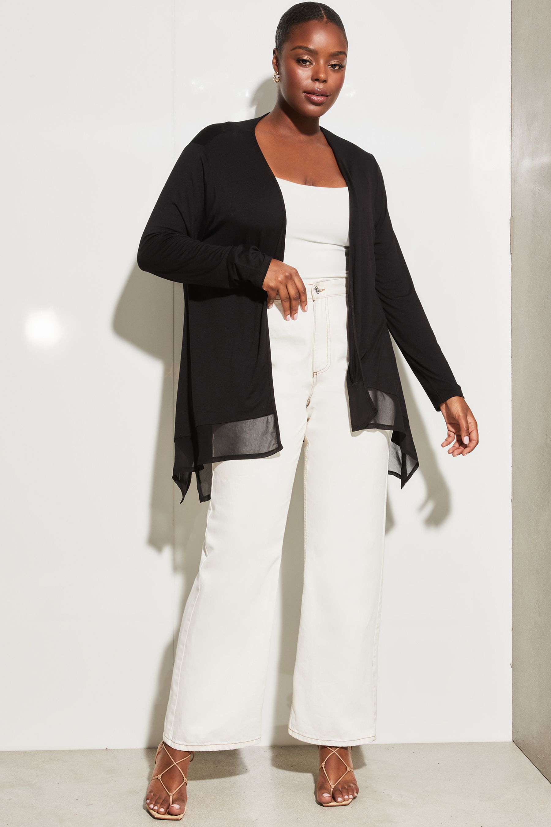 Sheer waterfall cardigan sale