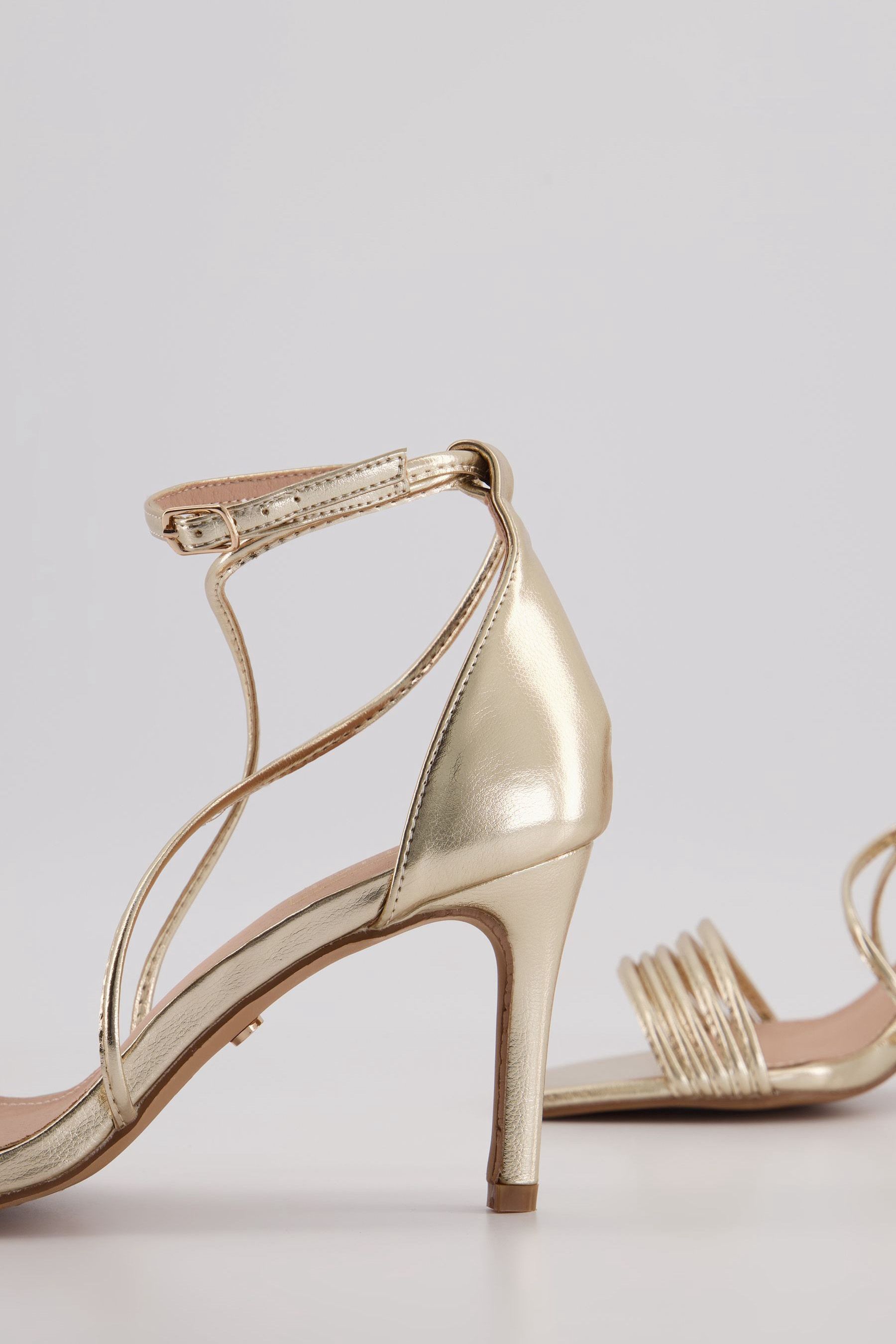 Buy Office Gold Strappy Stiletto Heel Sandal from Next Luxembourg