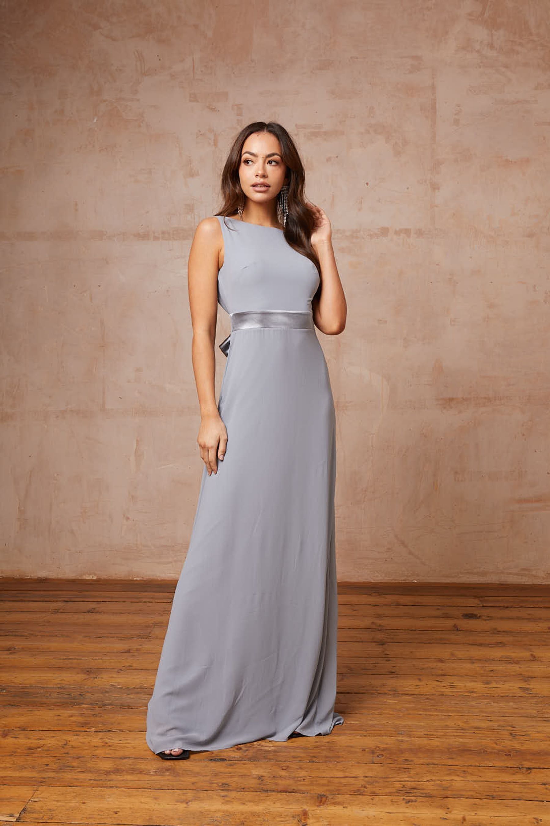 Grey fishtail maxi dress cheap