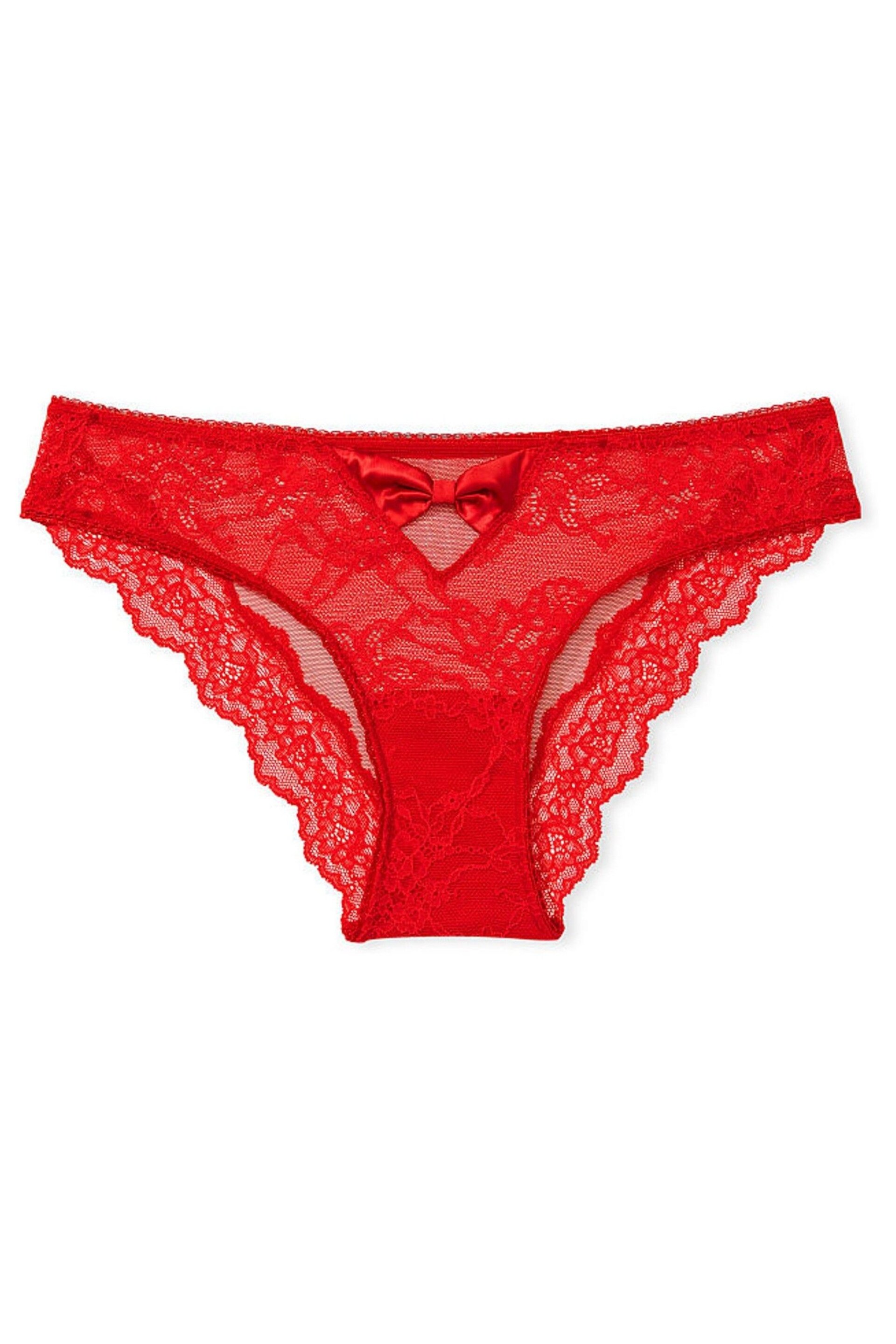 Victoria's Secret Lipstick Red Cheeky Lace Knickers - Image 3 of 3