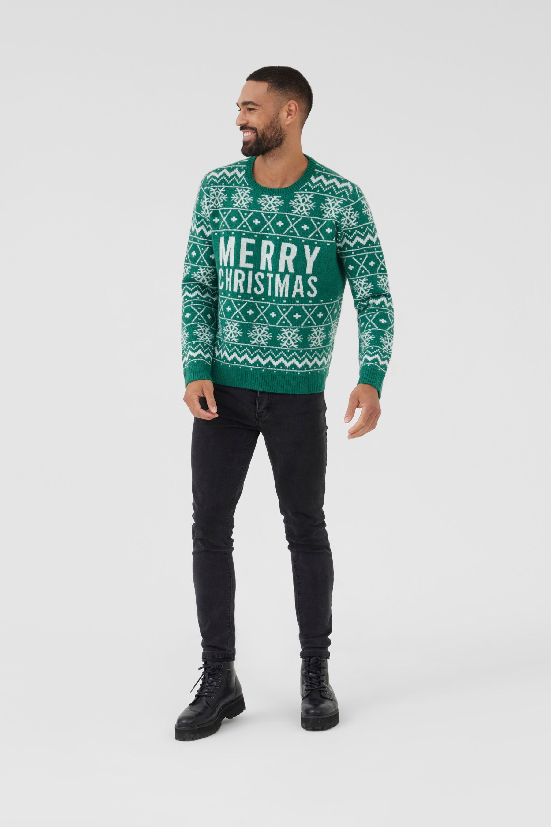 Mens green christmas jumper top