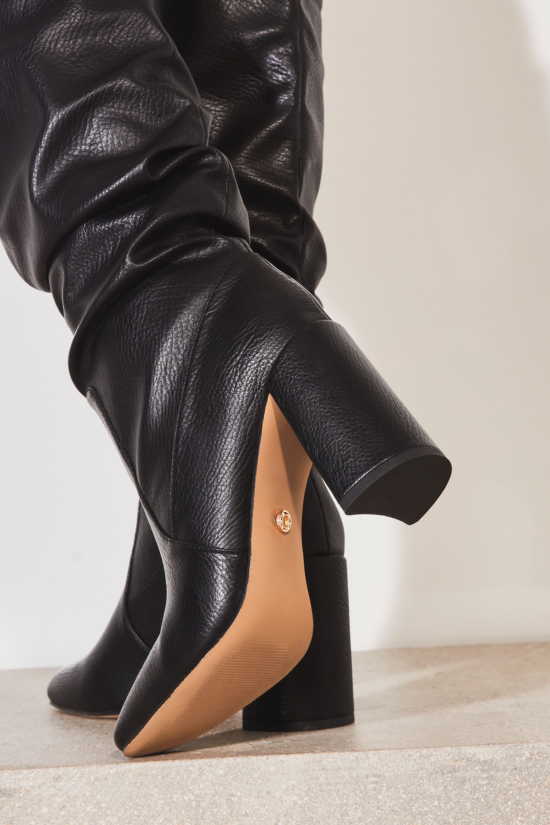 Wide fit chunky heel boots on sale