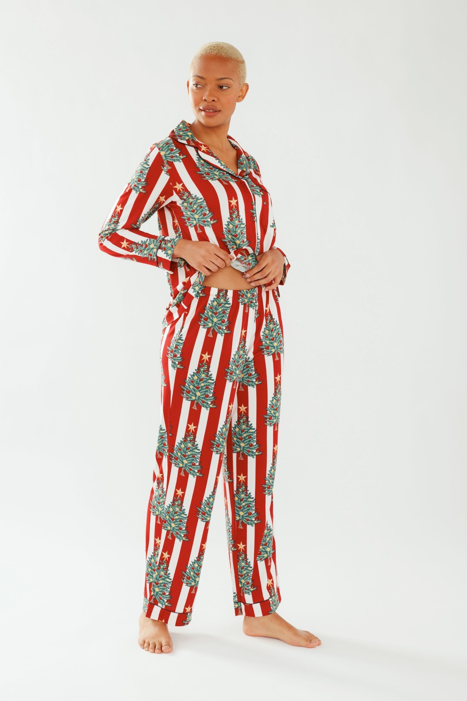 Womens red and white striped pajamas 2025