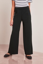 Lipsy Black Scuba Wide Leg Trousers - Image 1 of 4