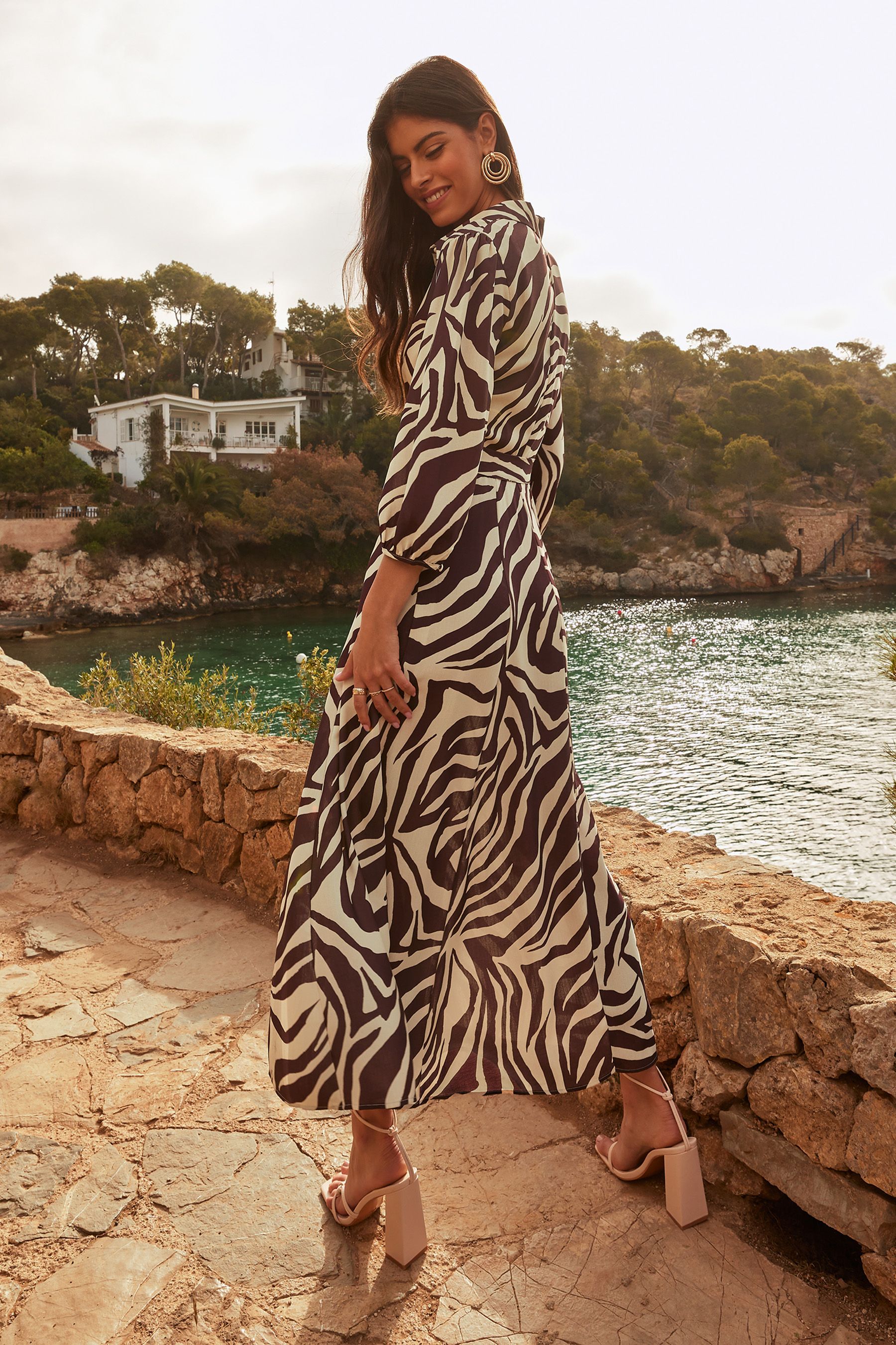 Lipsy zebra print shirt dress best sale