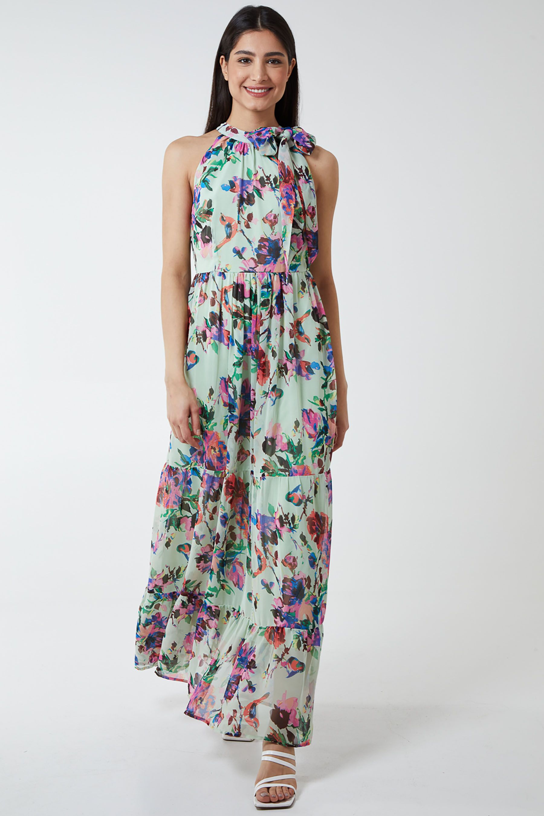 Blue vanilla floral maxi dress store