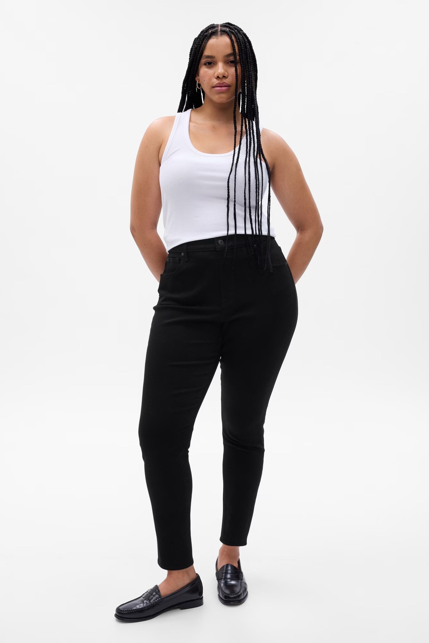 Buy Gap Black High Waisted Classic Stretch True Skinny Jeans from the Next UK online shop