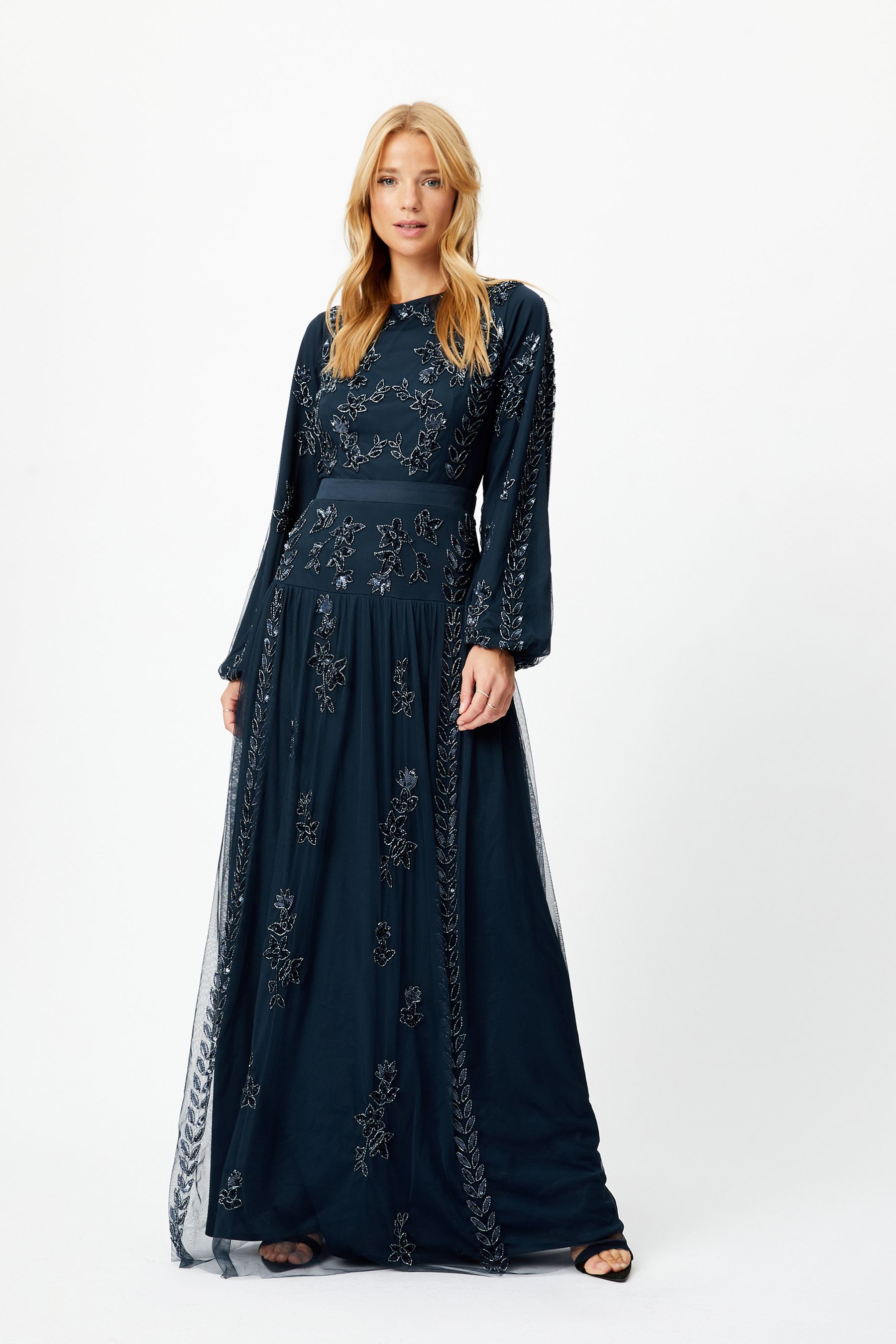 Modest lace maxi dress online