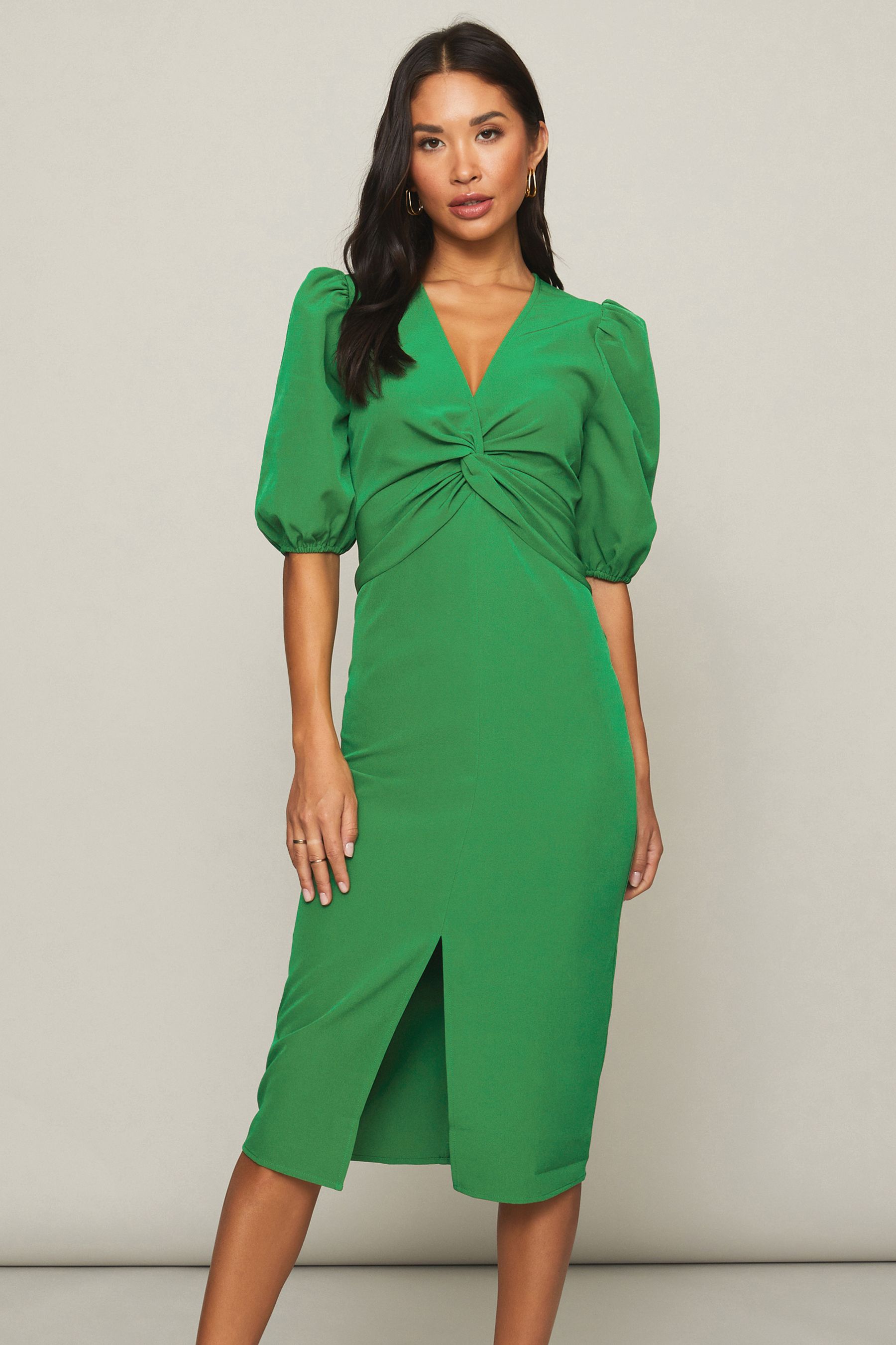 Knot front bodycon dress cheap