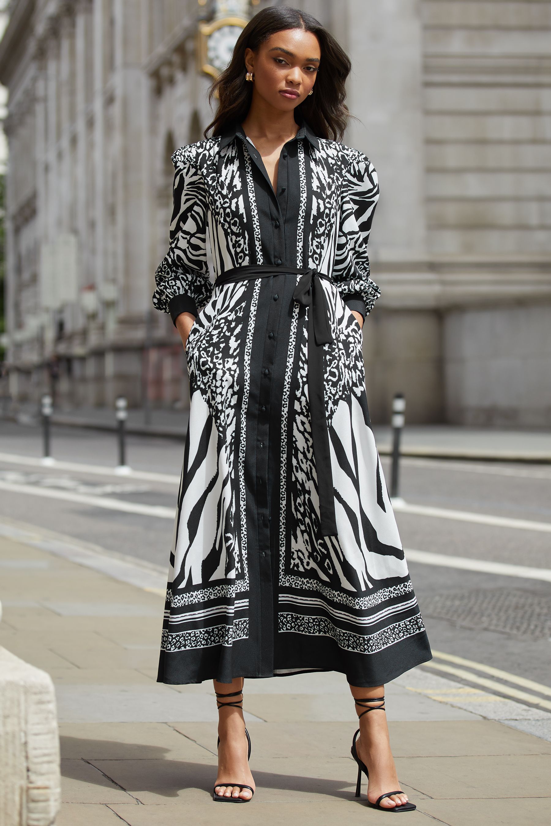 Lipsy black white dress discount