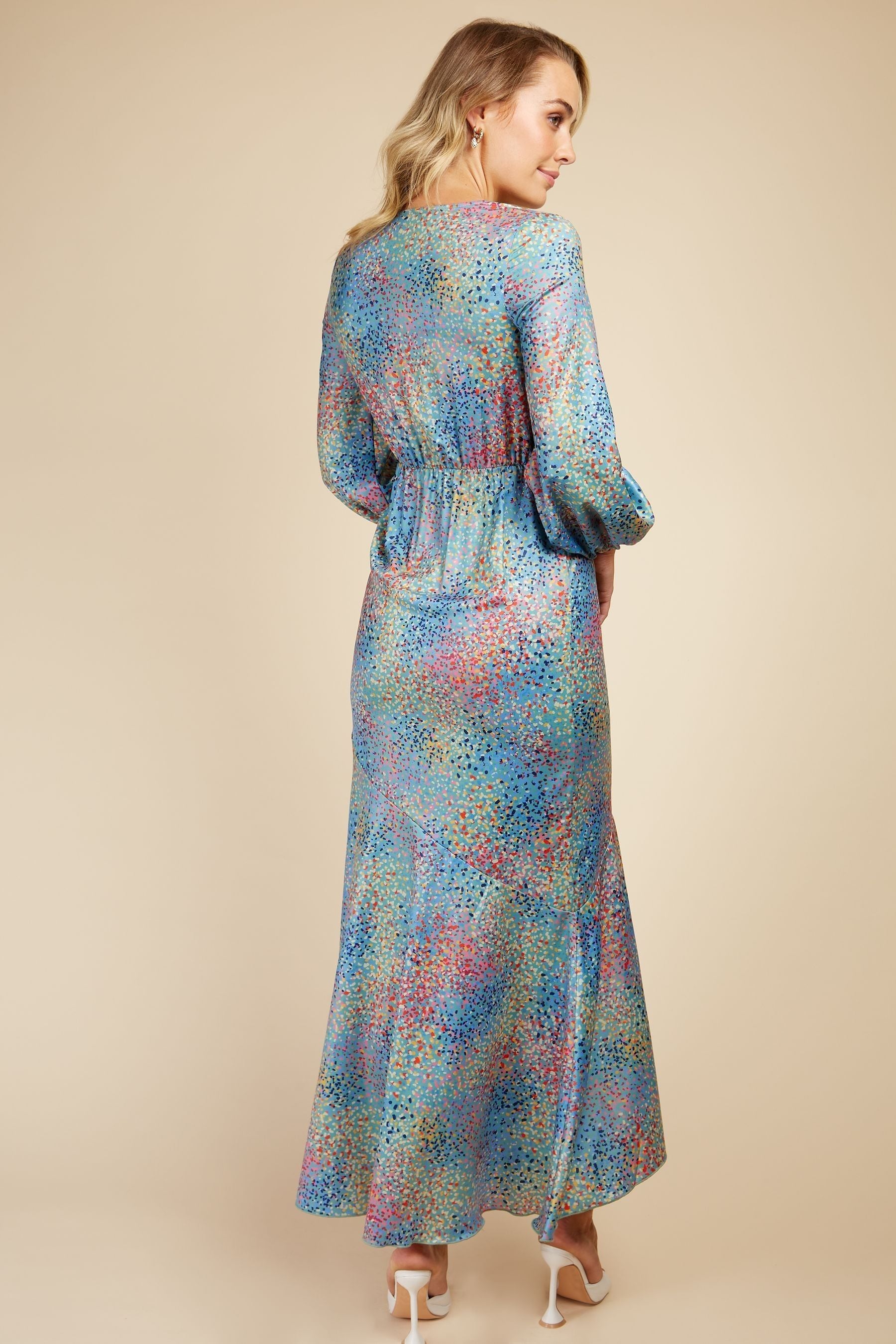 Buy Little Mistress Blue Multi Spot Print Maxi Dress from Next Luxembourg