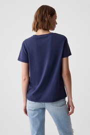 Gap Navy Blue Cotton Vintage Crew Neck Short Sleeve T-Shirt - Image 3 of 5