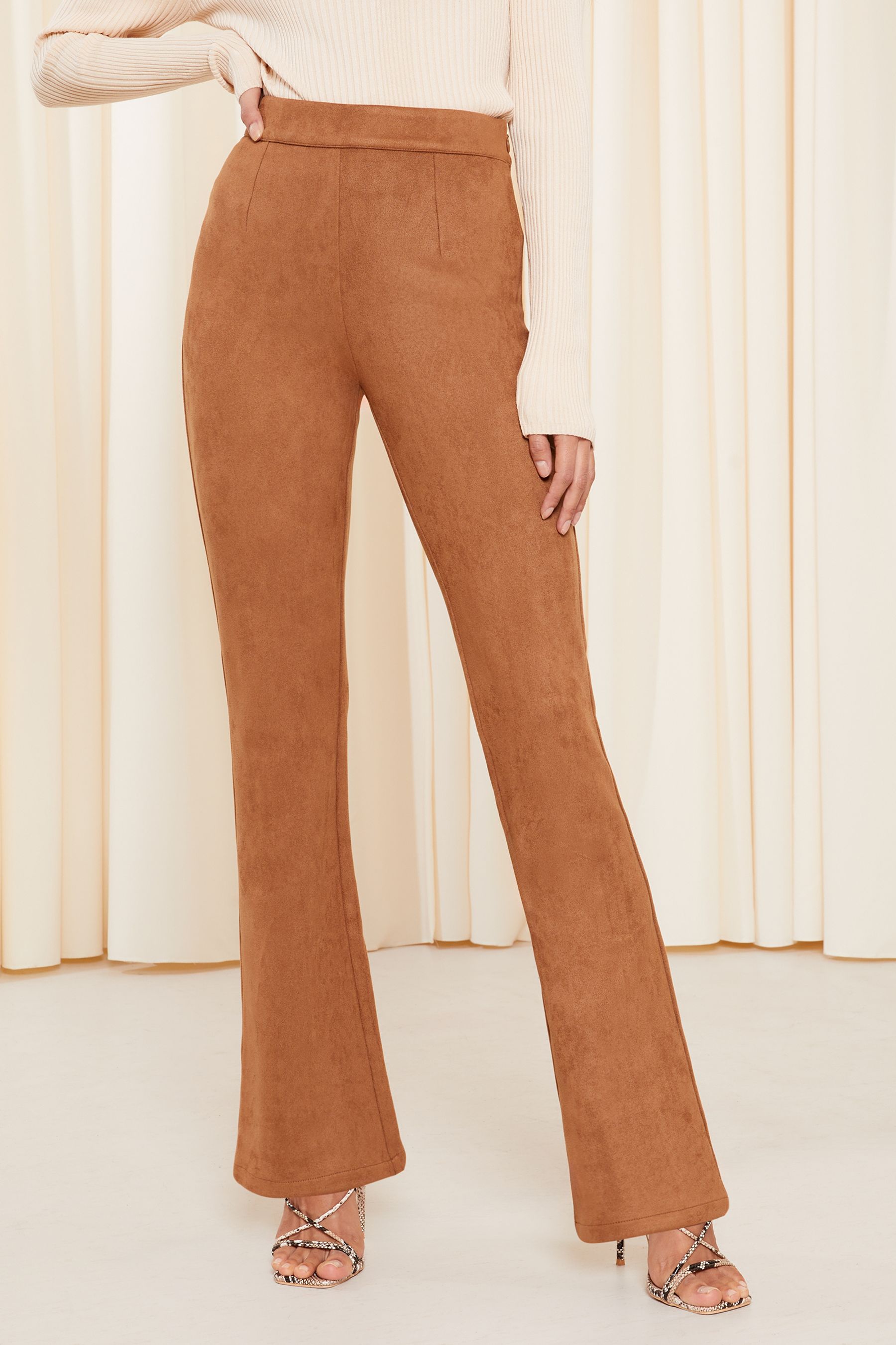Buy Friends Like These Camel Faux Suede Wide Leg Trousers from Next Luxembourg