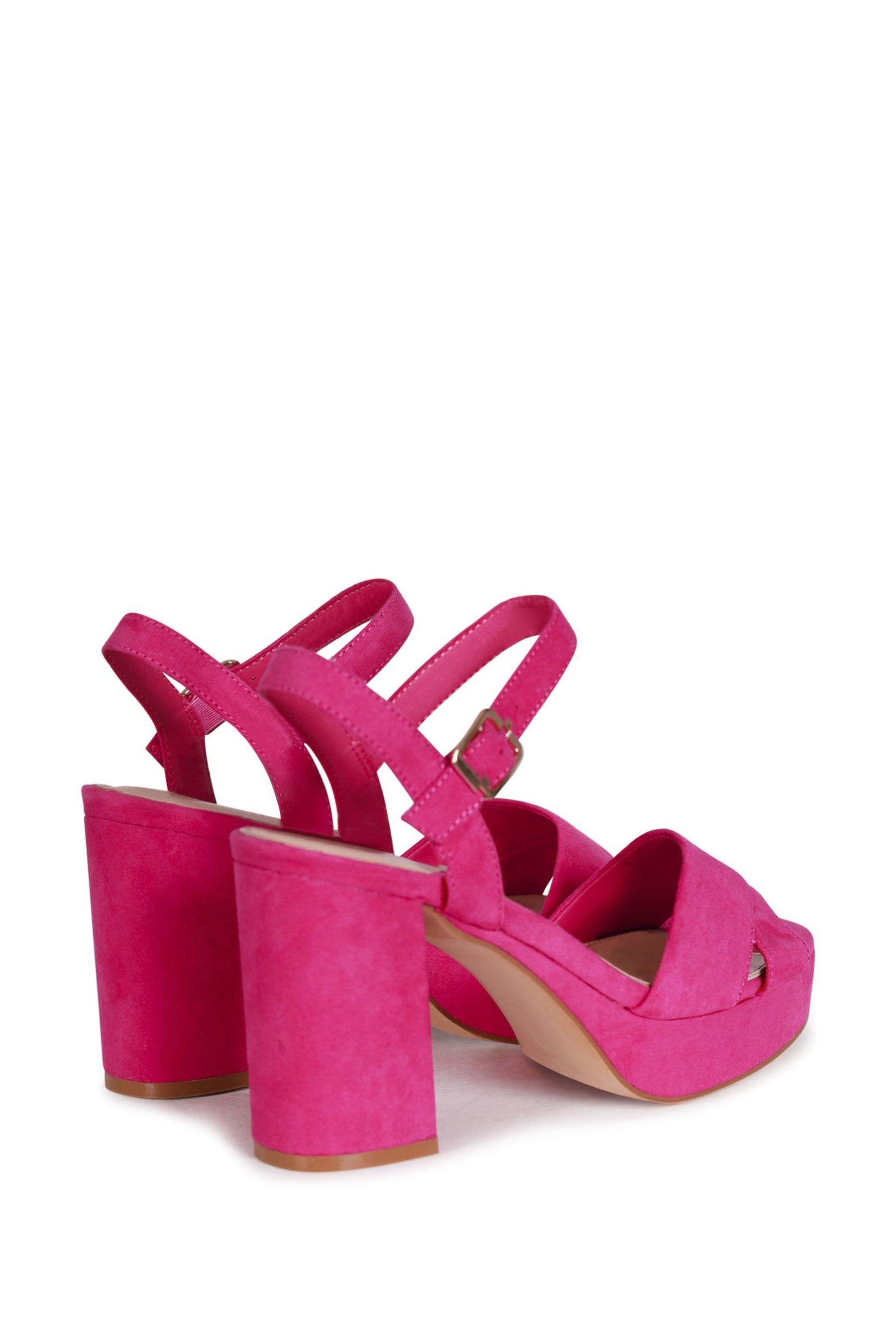 Buy Linzi Pink Fuchsia Faux Suede Verony Strappy Studded Block Heeled Sandal from Next Ireland