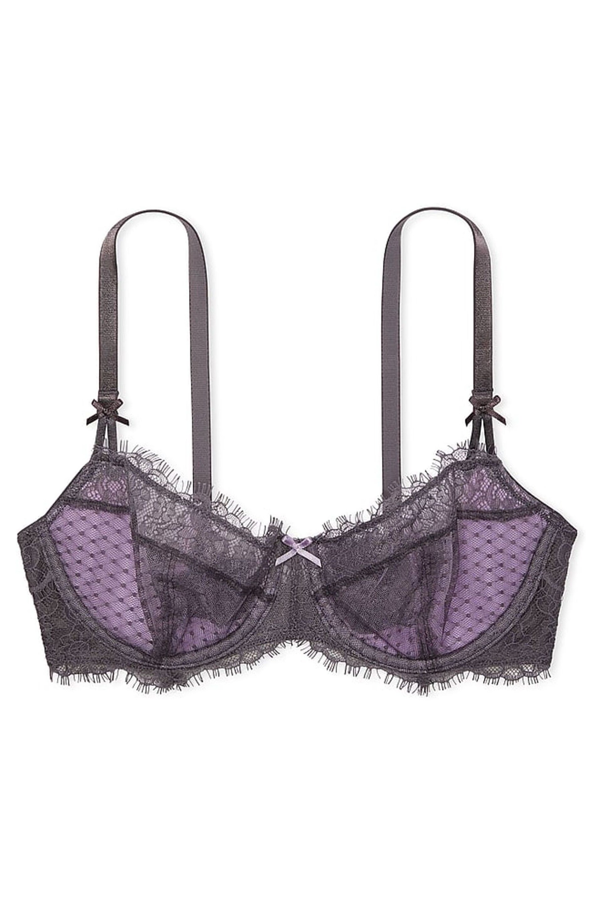 Victoria's Secret Tornado Purple Lace Unlined Balcony Bra - Image 3 of 3