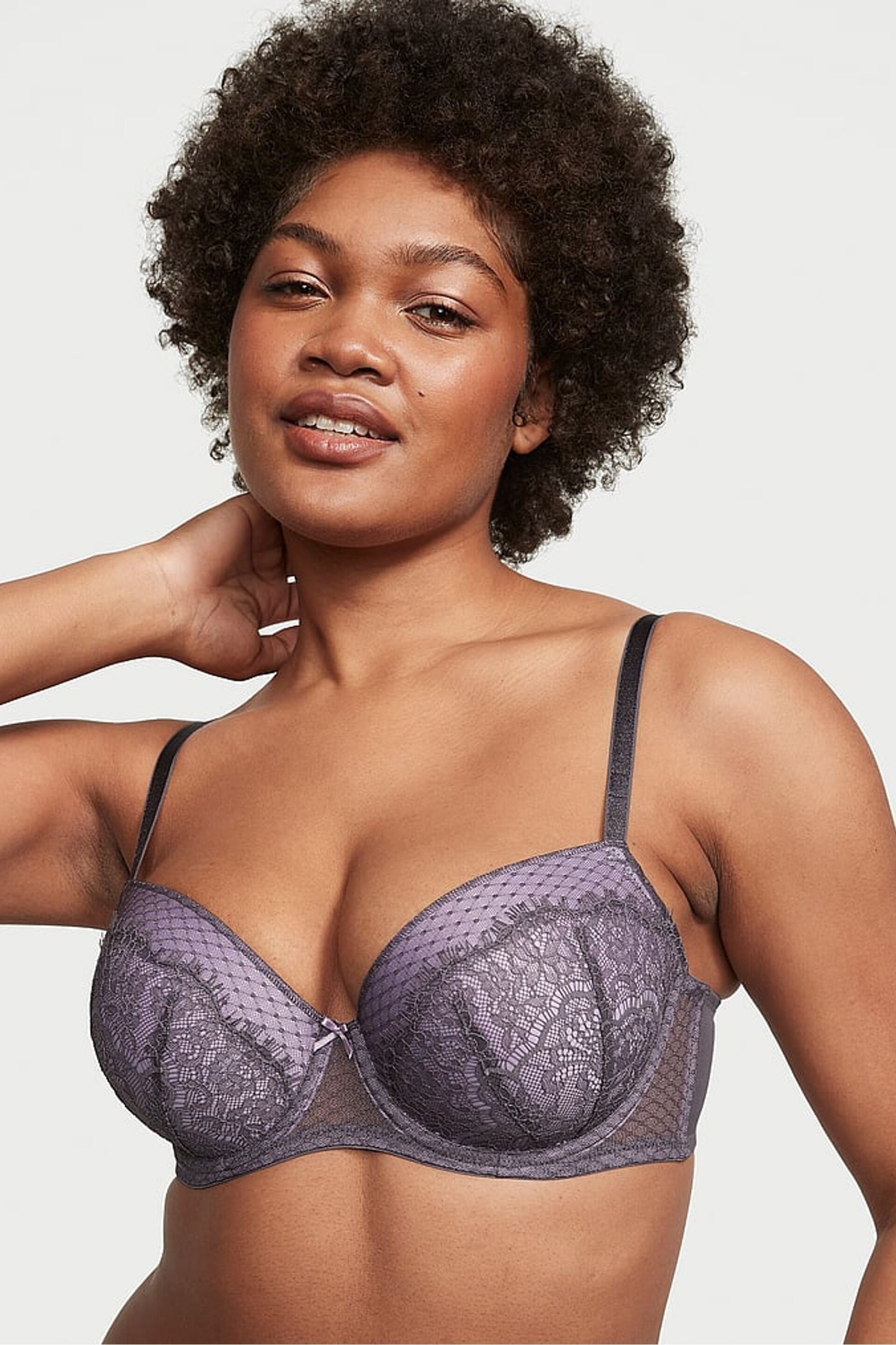 Victoria's Secret Tornado Purple Lace Lightly Lined Demi Bra - Image 1 of 4