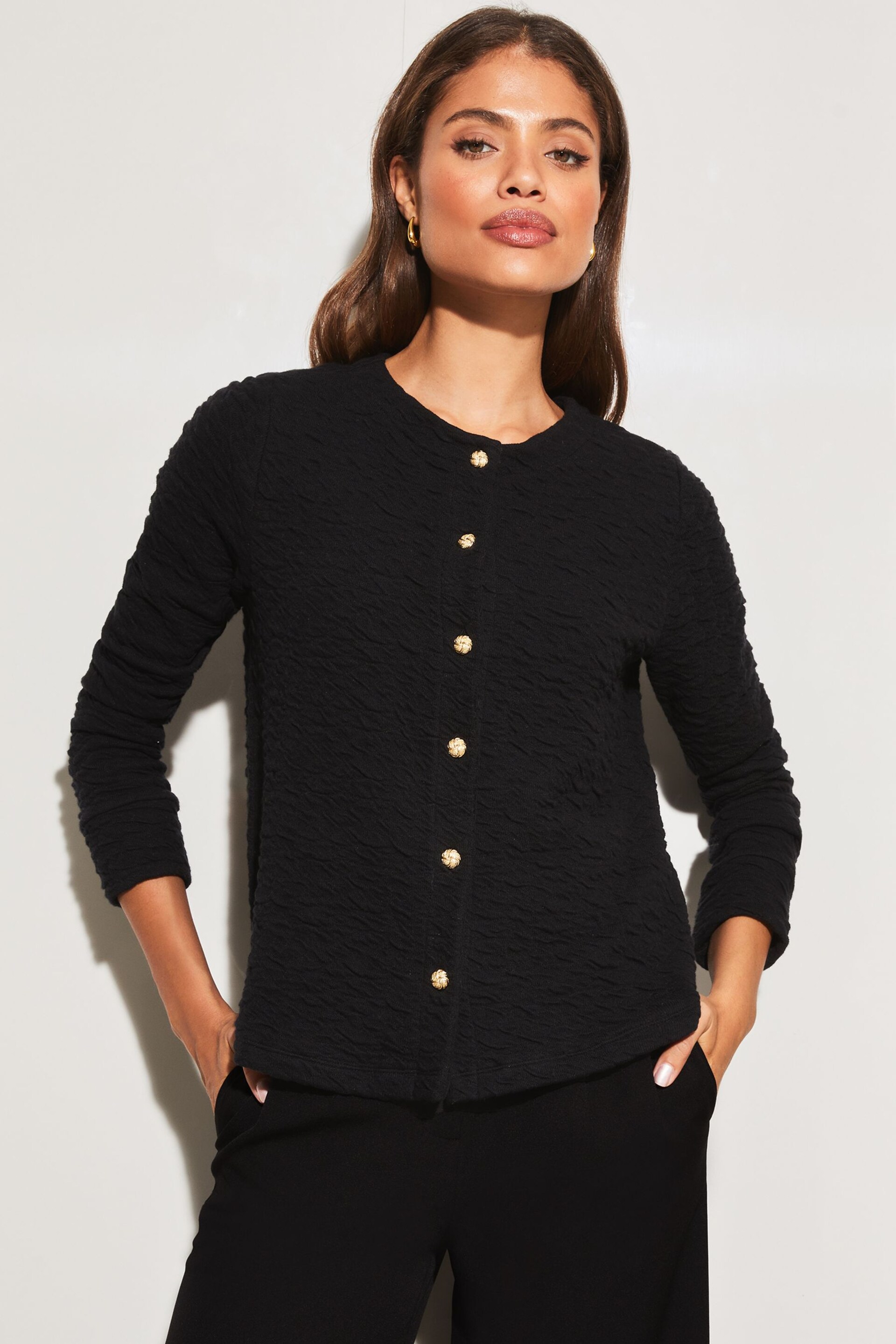 Lipsy Black Button Through Cardigan - Image 1 of 4