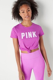 Victoria's Secret PINK House Party Purple Logo Short Sleeve T-Shirt - Image 2 of 4