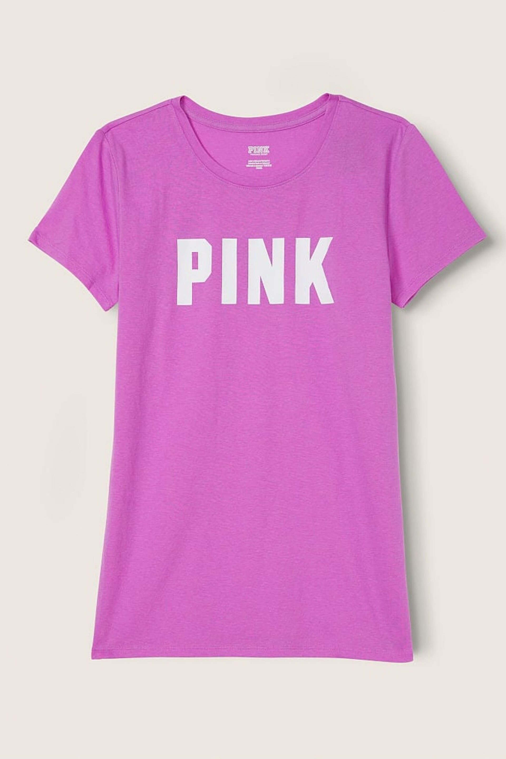 Victoria's Secret PINK House Party Purple Logo Short Sleeve T-Shirt - Image 3 of 4