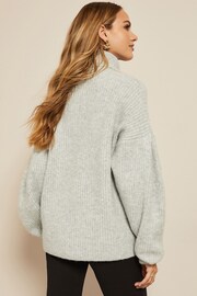 Friends Like These Grey Petite Cosy Roll Neck Rib Jumper - Image 2 of 4