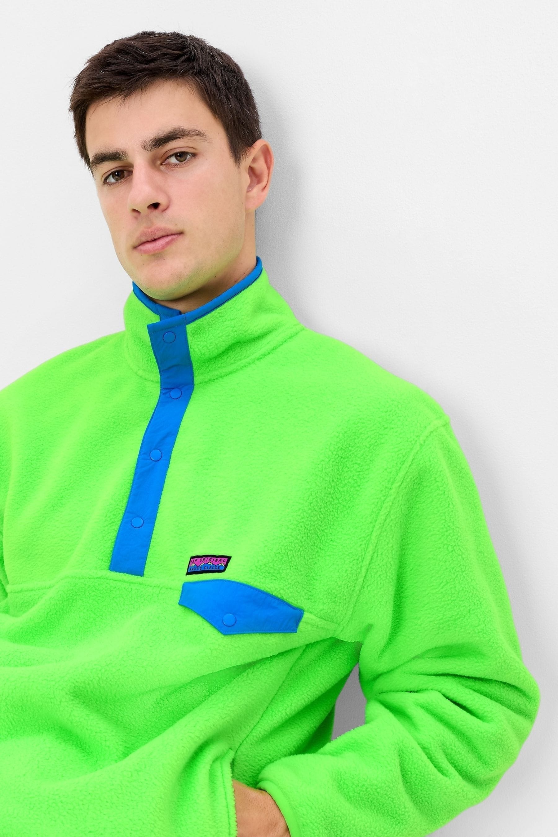 Fleece mockneck pullover outlet