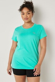 Victoria's Secret PINK Blue Teal Ice Logo Short Sleeve T-Shirt - Image 1 of 5