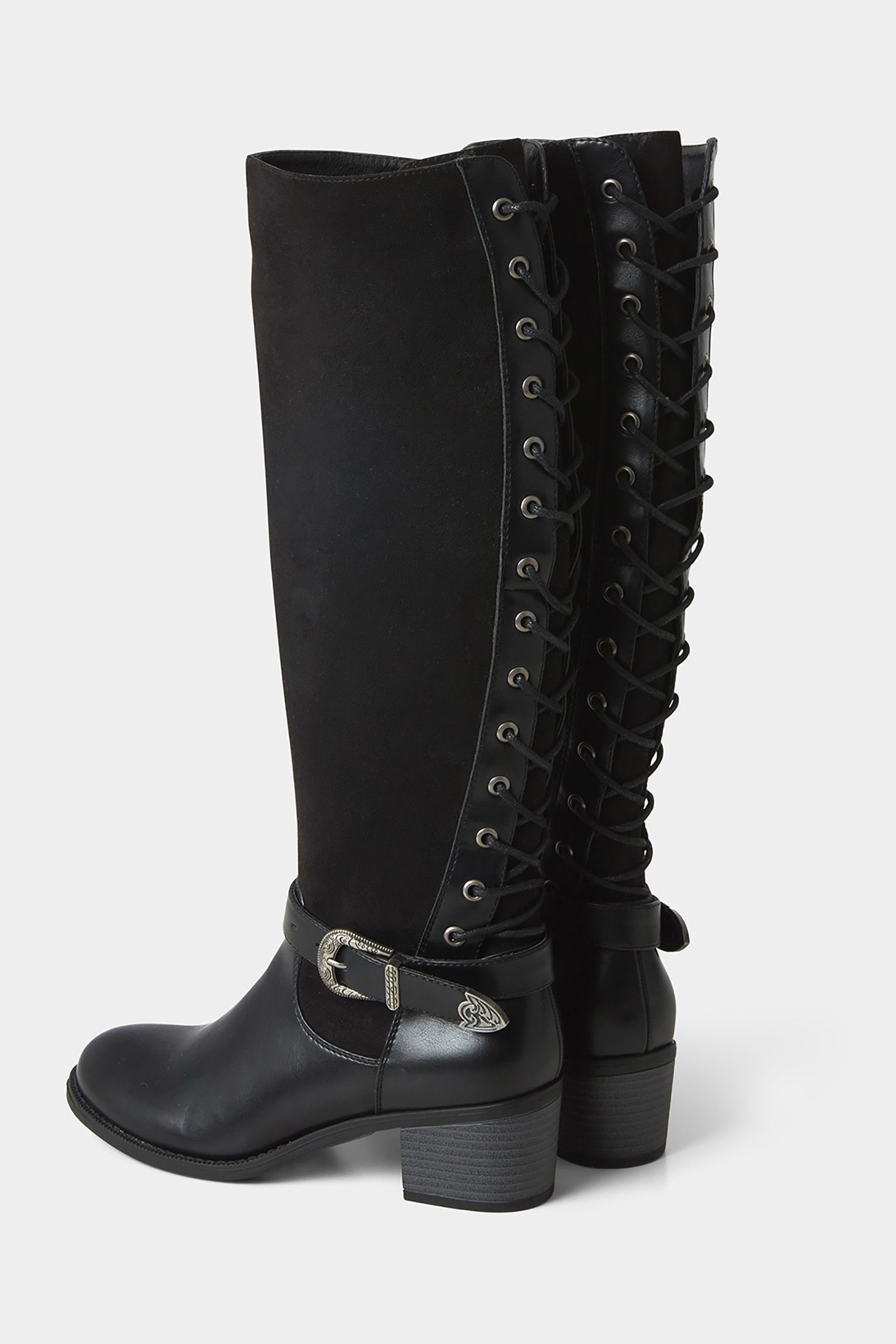 Buy Joe Browns Black Suede and Leather Mix Back Lace Up Boots from Next Luxembourg