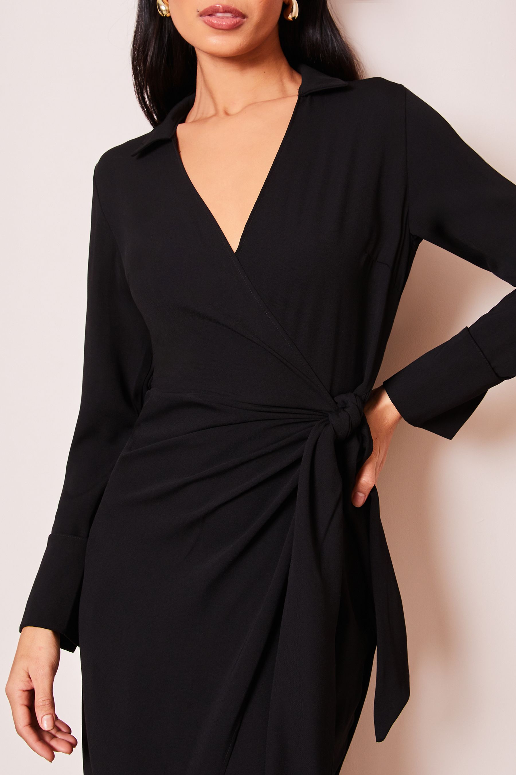 Lipsy horn button wrap dress cheap