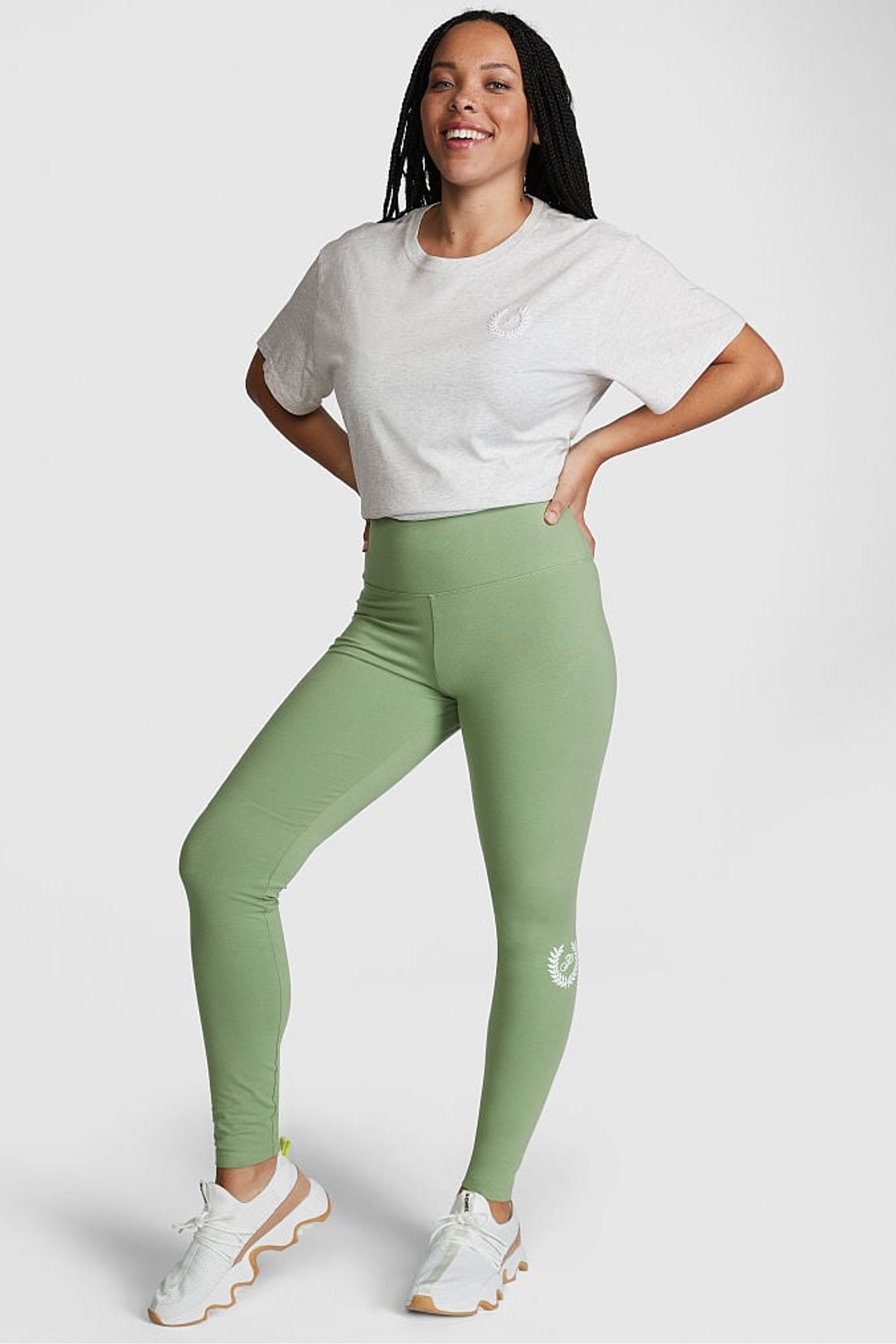 Pink and green leggings top