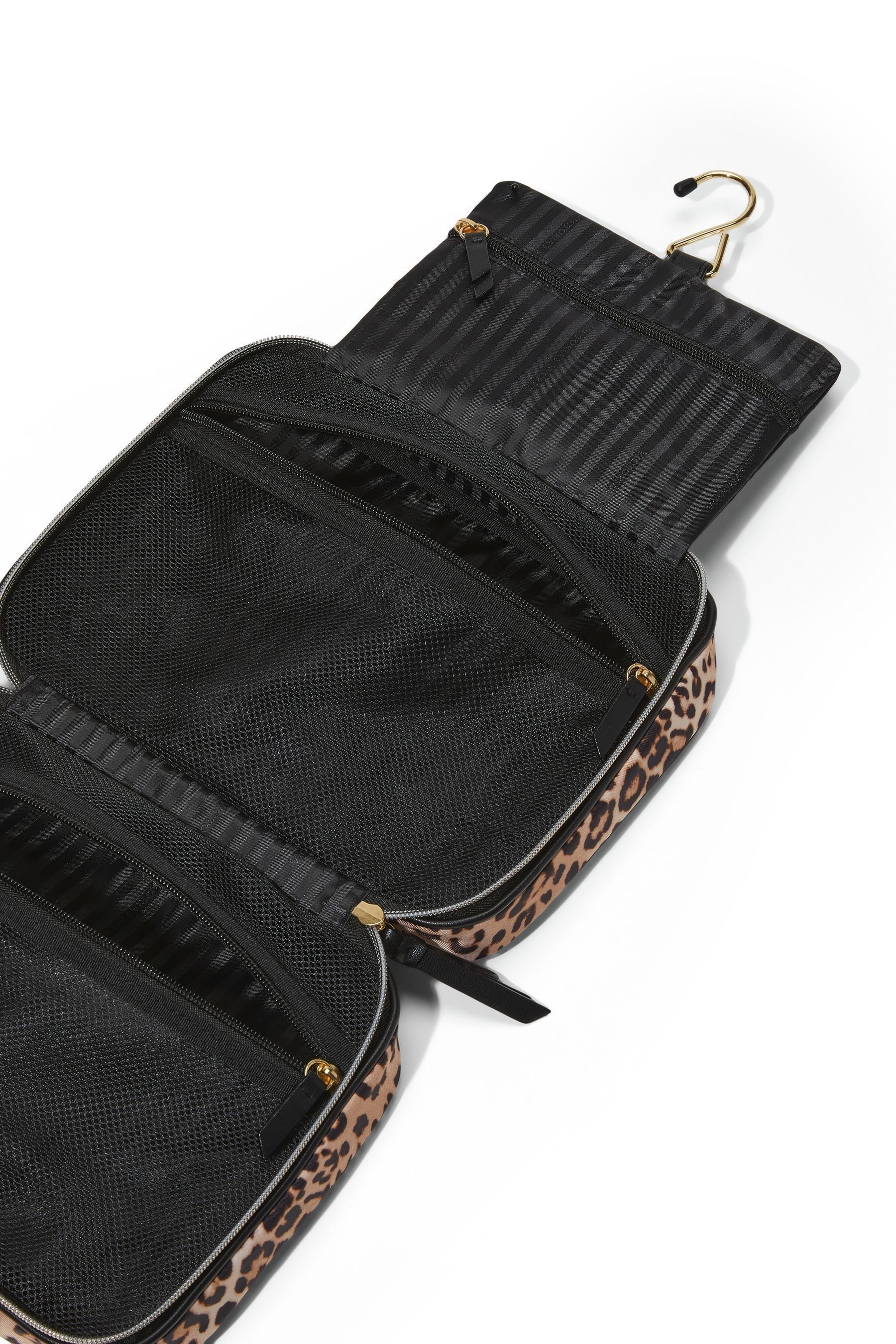Buy Victoria s Secret Black Leopard Jetsetter Hanging Makeup Bag from the Next UK online shop