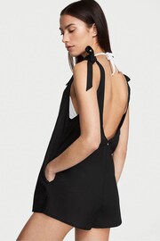 Victoria's Secret Black Linen Playsuit Cover Up - Image 2 of 3