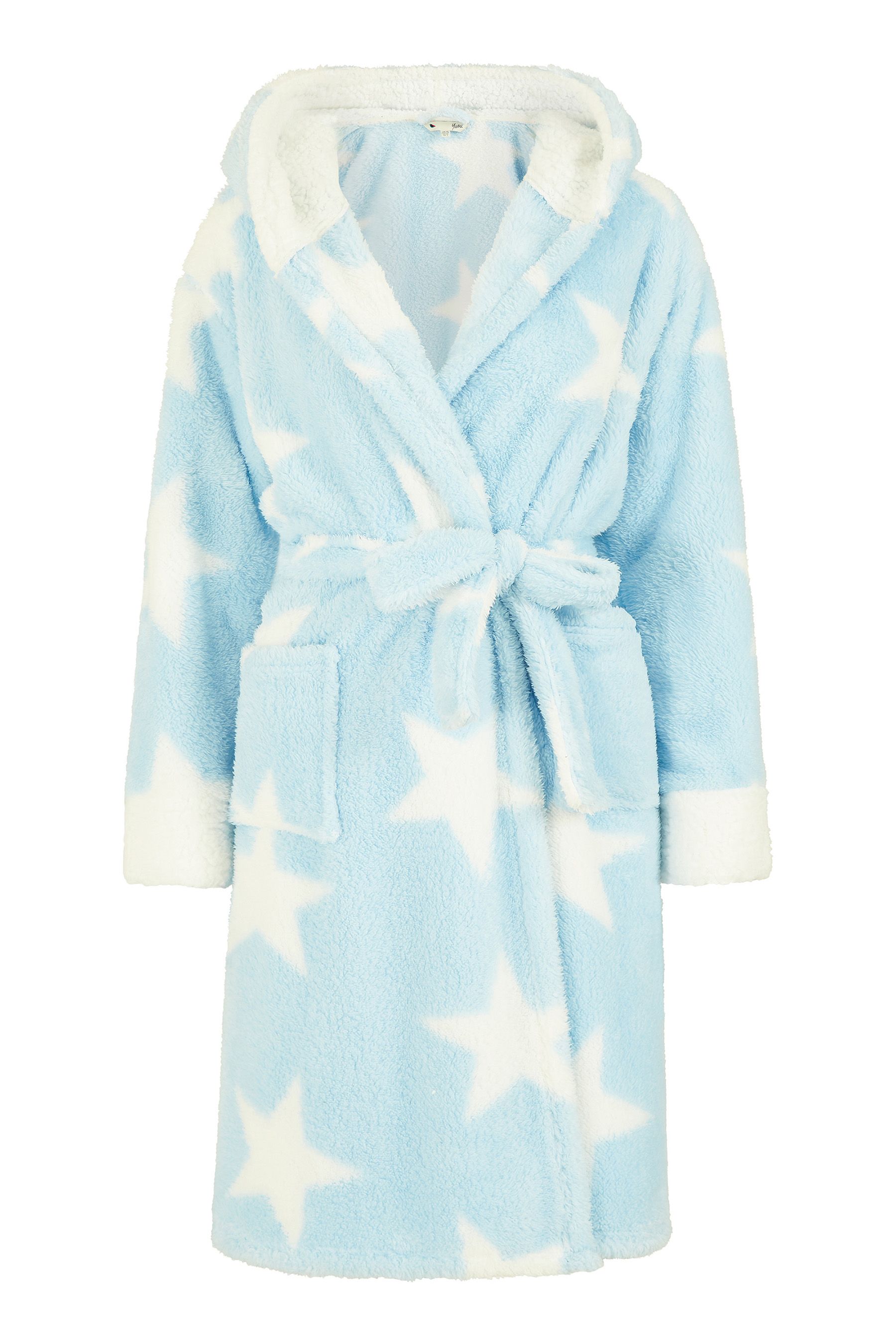 Buy Yumi Light Blue White Super Spoft Star Dressing Gown from Next Luxembourg
