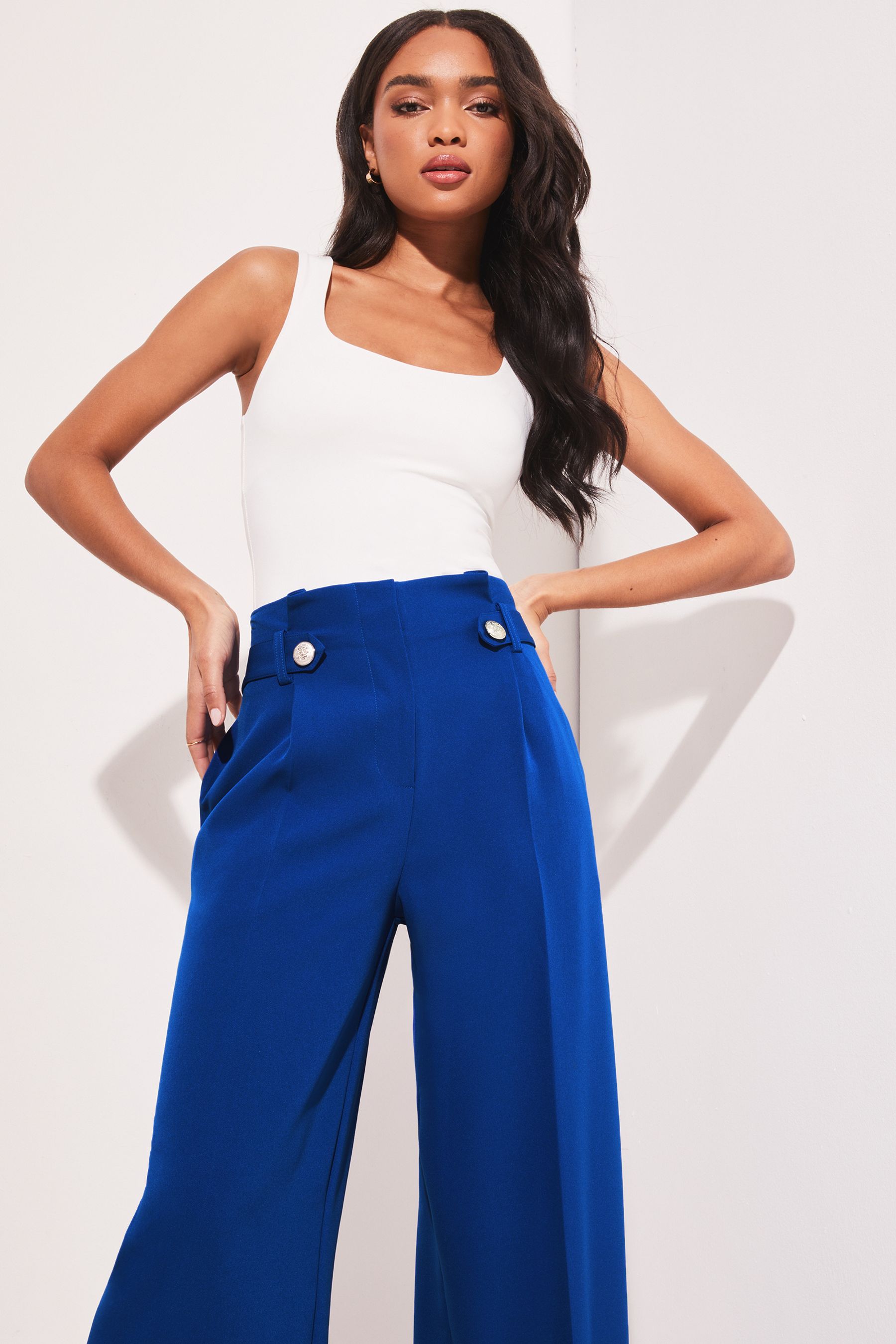 Lipsy high waisted wide leg trousers cheap