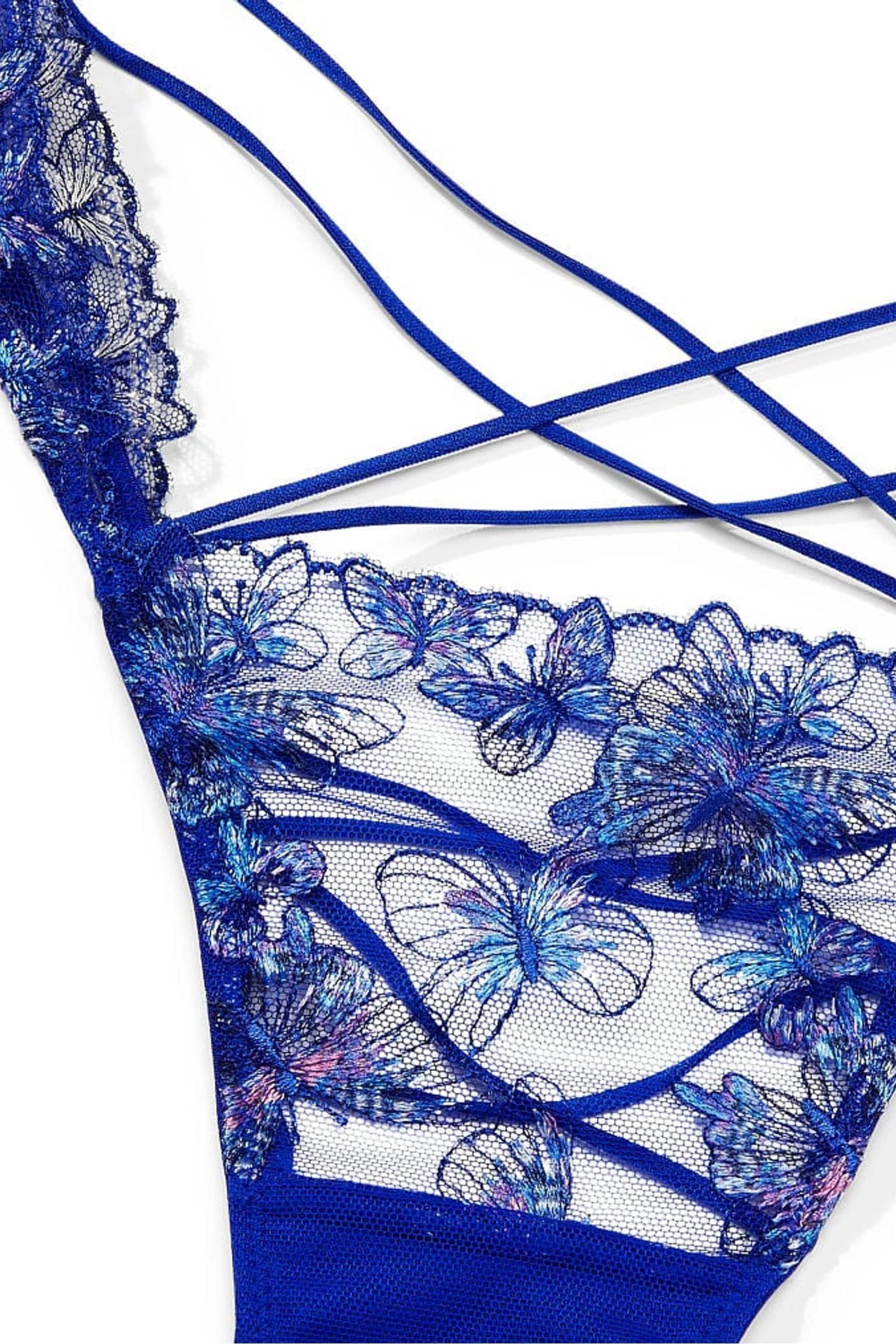 Victoria's Secret Blue Butterfly Embroidery Brazilian Embroidered Knickers - Image 5 of 5