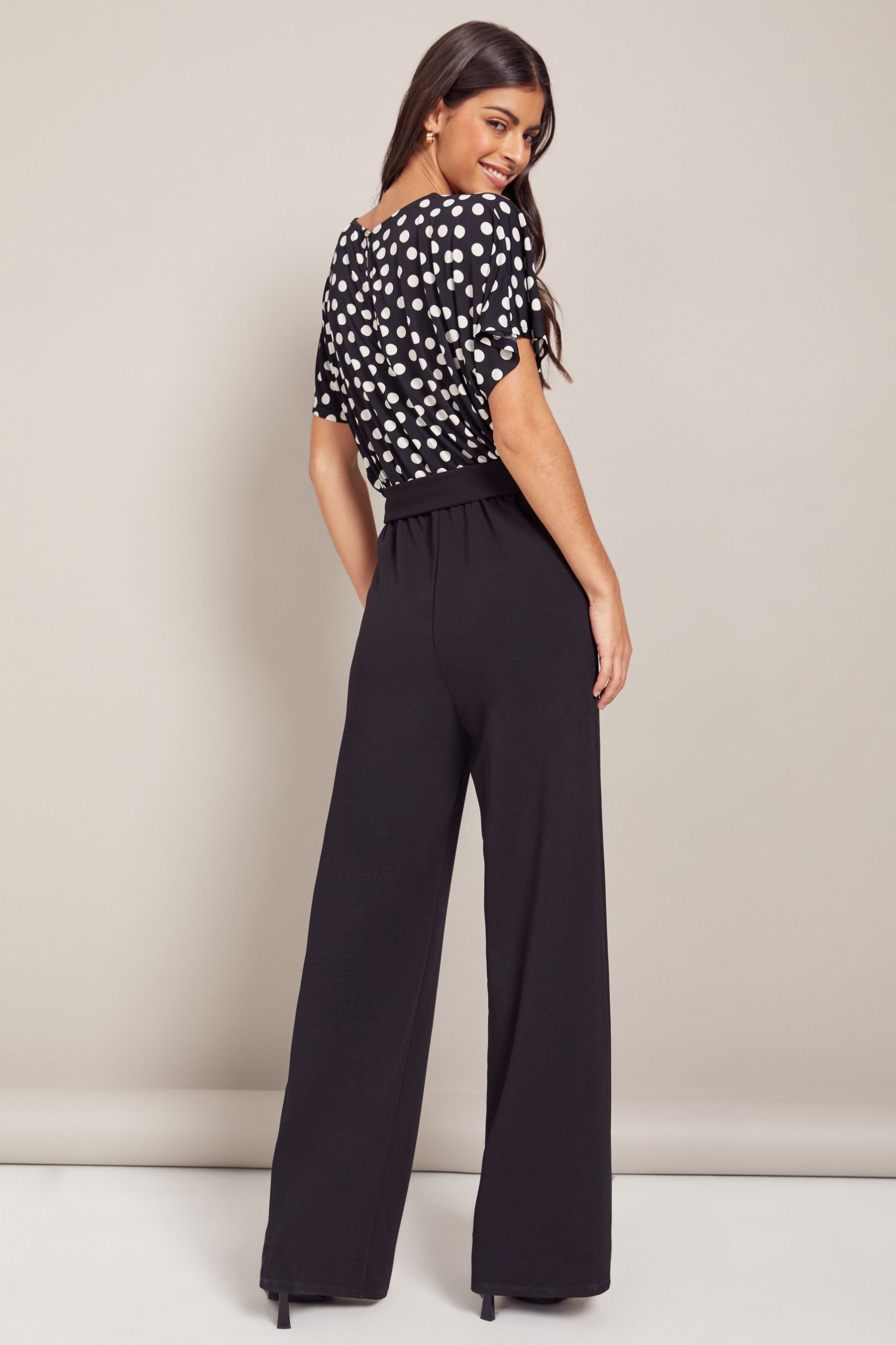 Black spot jumpsuit cheap