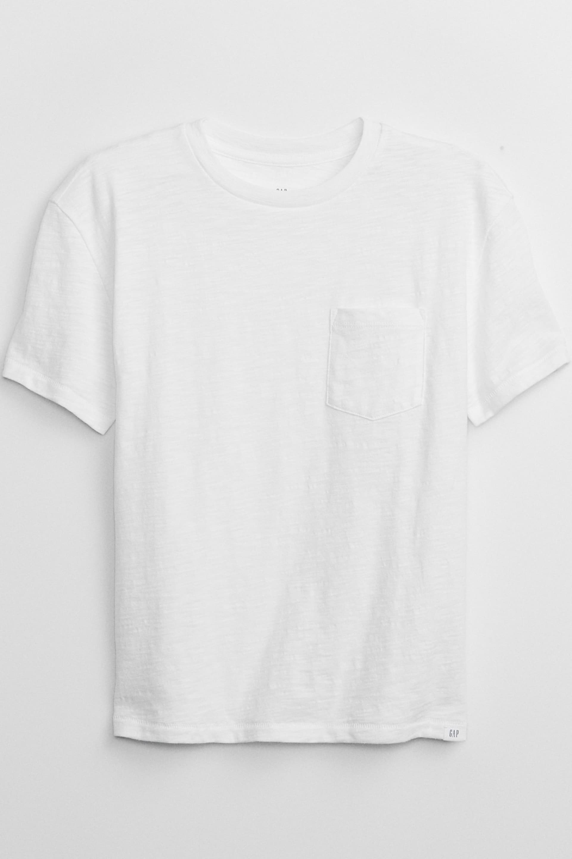 Gap White Pocket Short Sleeve Crew Neck T-Shirt (4-13yrs) - Image 1 of 3