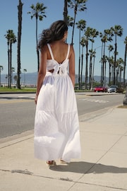 Friends Like These White Tie Back Dobby Maxi Dress - Image 2 of 3