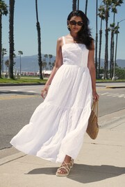 Friends Like These White Tie Back Dobby Maxi Dress - Image 3 of 3