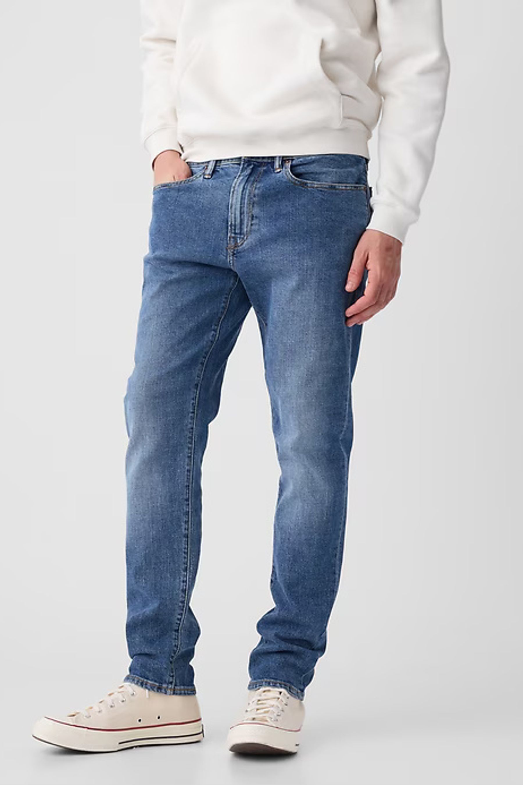 Buy Gap Mid Blue Slim Fit Comfort Stretch Tapered Jeans from Next Luxembourg