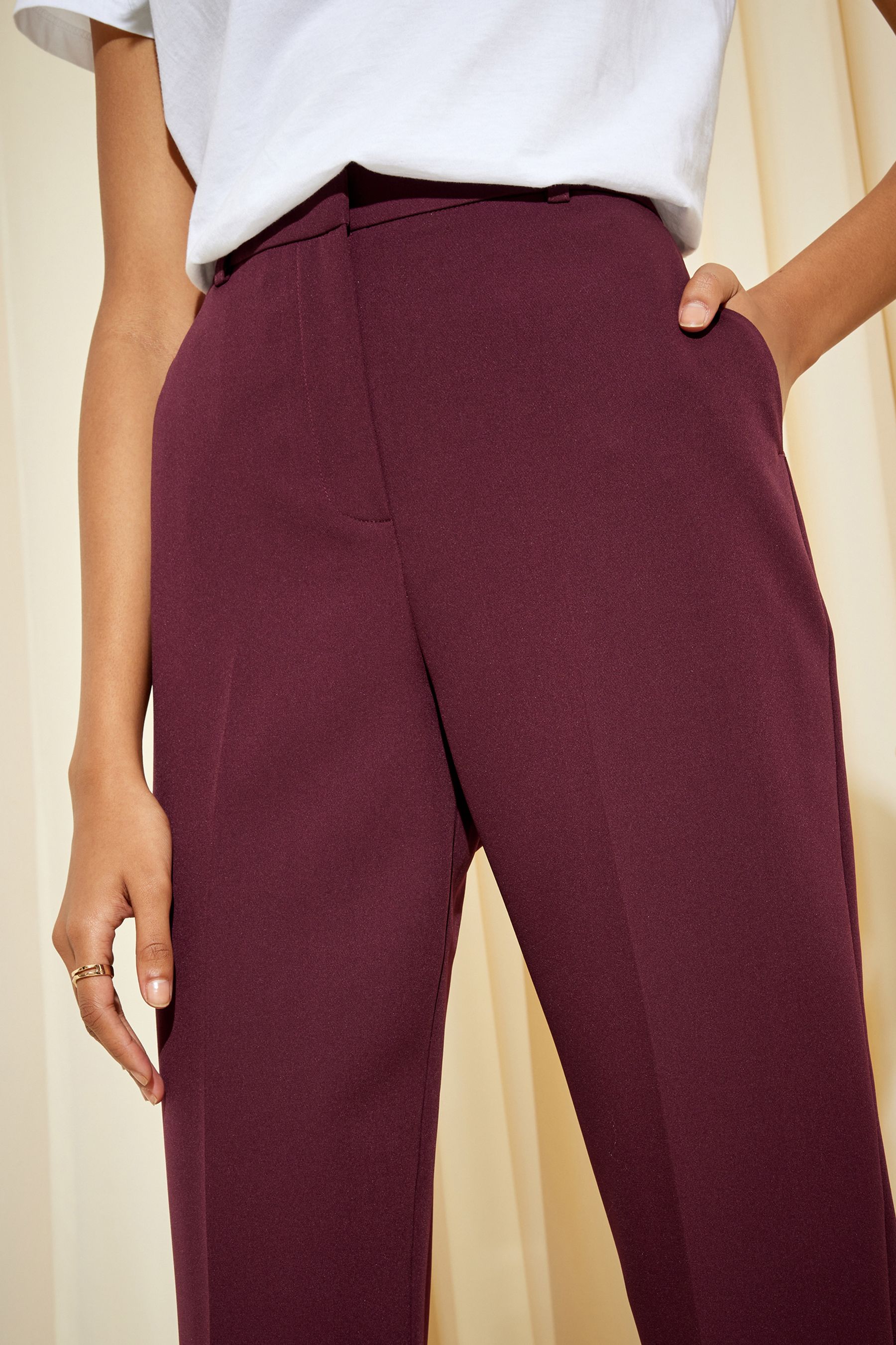 Buy Friends Like These Red Petite Tailored Ankle Grazer Trousers from Next Luxembourg