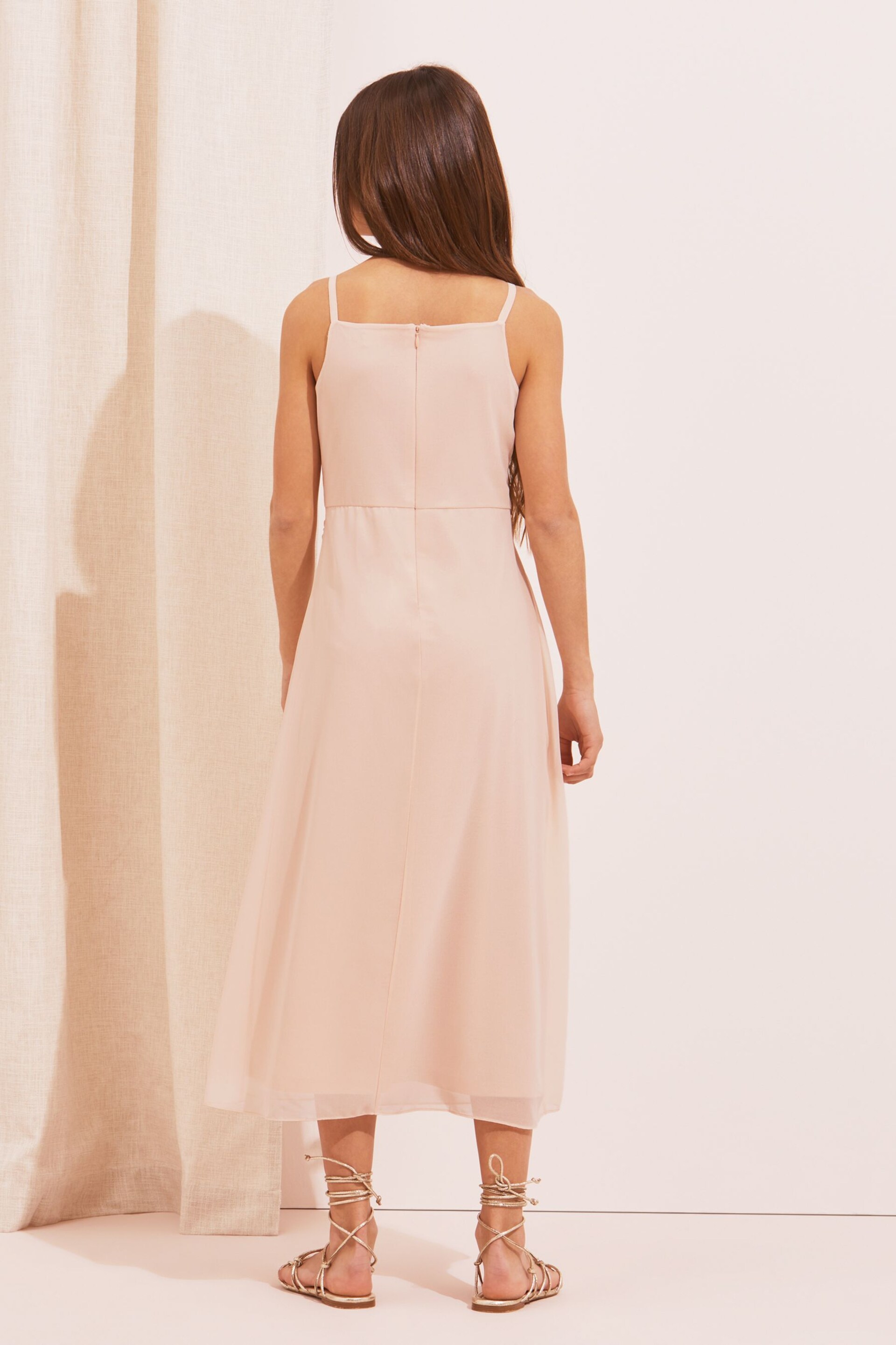 Lipsy Pink Embellished Strap Maxi Occasion Dress - Image 3 of 4