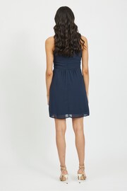 VILA Navy/Blue Halter Neck Tulle Fit And Flare Dress - Image 3 of 5