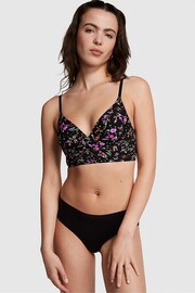 Victoria's Secret PINK Pure Black Floral Non Wired Push Up Lounge Bralette - Image 1 of 4