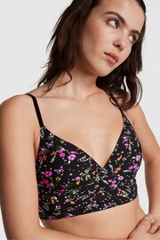 Victoria's Secret PINK Pure Black Floral Non Wired Push Up Lounge Bralette - Image 3 of 4