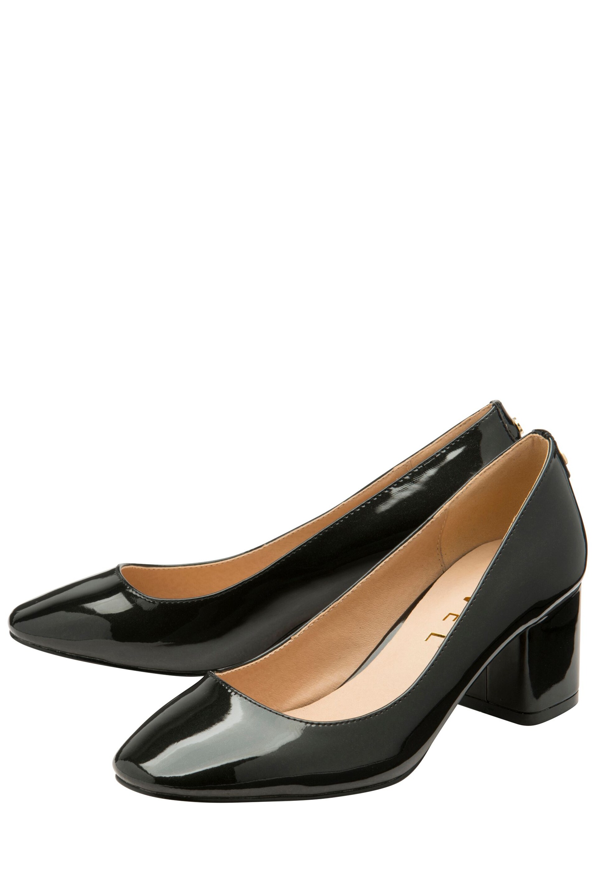 Ravel Black Patent Block Heel Shoes - Image 2 of 4